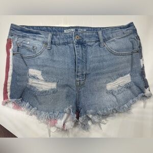 Used American Flag Jean Shorts
